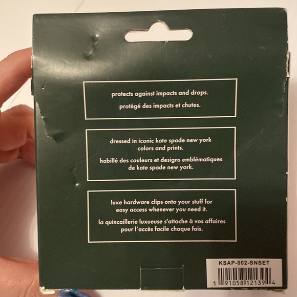 Kate Spade Glitter AirPod Pro Case, Rose Gold/Pink with clip - Picture 2 of 2